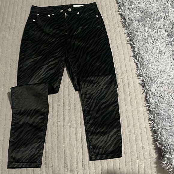 Rag & bone | Nina High-Rise Zebra-Stripe Ankle Skinny Jeans - Picture 7 of 10